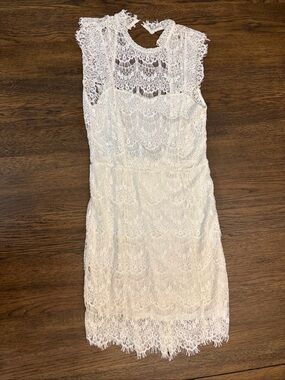 Free People White Lace Mini Dress